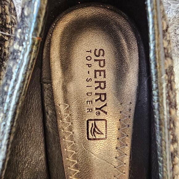 Sperry Top Sider Women's Tweed Peep Toe Slip On Wedge Heels Size 7.5M Multicolor - Picture 5 of 7